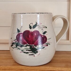 Casey Pottery Apple Mug Handmade in Marshall Texas USA Vintage 90s Apple Decor